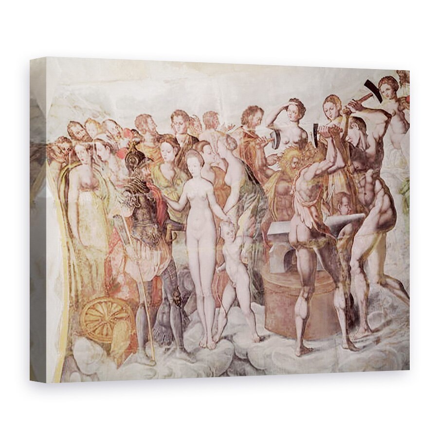 Tablou canvas - Scoala franceza - Turul de la Ligue. Membrii Curtii de Medici ca Zeii Olimpului pictura murala, 75 x 100 cm