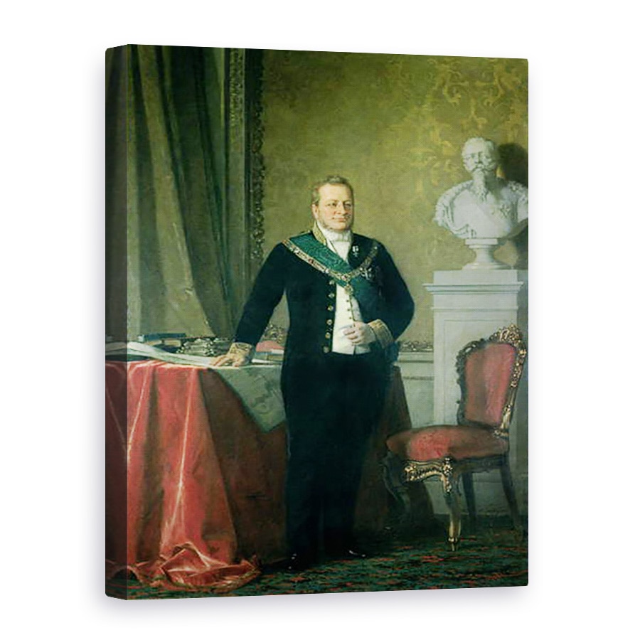Tablou canvas - Scoala Italiana - Portret De Contele Camillo Berso De Cavour 1810-61, 60 x 80 cm
