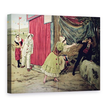 Tablou canvas - Scoala franceza - Scena din opera Pagliacci de Ruggiero Leoncavallo 1857-1919, 50 x 70 cm Tablou canvas - Scoala franceza - Scena din opera Pagliacci de Ruggiero Leoncavallo 1857-1919, 50 x 70 cm