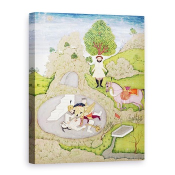 Tablou canvas - Scoala indiana - Rustam uciderea demonului alb, din Shahnama Cartea Regilor, de Abul-Qasim Manur Firdawsi c.934-c.1020, 50 x 70 cm Tablou canvas - Scoala indiana - Rustam uciderea demonului alb, din Shahnama Cartea Regilor, de Abul-Qasim Manur Firdawsi c.934-c.1020, 50 x 70 cm