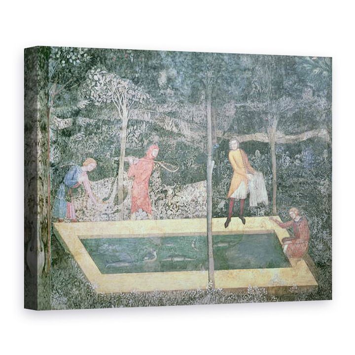 Tablou canvas - Scoala franceza - Peste iazul, de la Camera Cerbilor, 60 x 80 cm