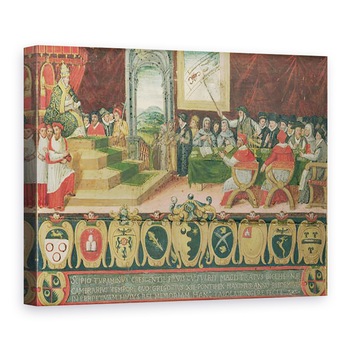 Tablou canvas - Scoala Italiana - Discutia privind reforma calendarului in cadrul Papei Grigore al XIII-lea 1502-85 inlocuita cu Calendarul gregorian, Roma, 75 x 100 cm Tablou canvas - Scoala Italiana - Discutia privind reforma calendarului in cadrul Papei Grigore al XIII-lea 1502-85 inlocuita cu Calendarul gregorian, Roma, 75 x 100 cm