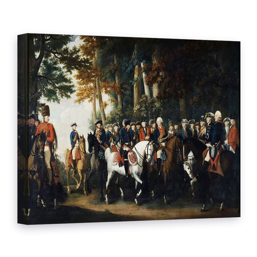 Tablou canvas - Scoala germana - intoarcerea regelui Frederic al II-lea de la Preussen von Manoever, 75 x 100 cm