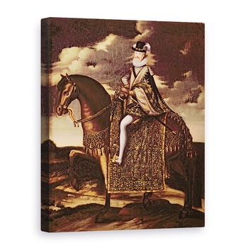 Tablou canvas - Scoala franceza - Portret ecvestru Henri IV 1553-1610, 75 x 100 cm Tablou canvas - Scoala franceza - Portret ecvestru Henri IV 1553-1610, 75 x 100 cm