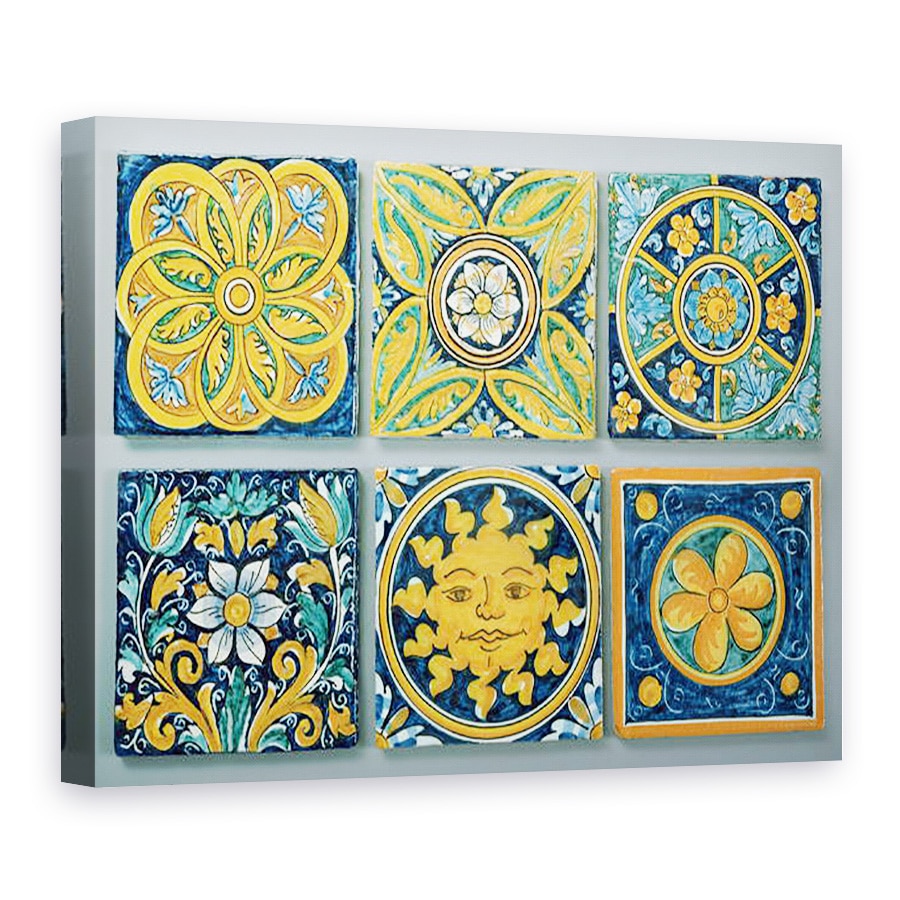Tablou canvas - Scoala Italiana - Placi ceramice in stilul tipic Caltagirone, 75 x 100 cm