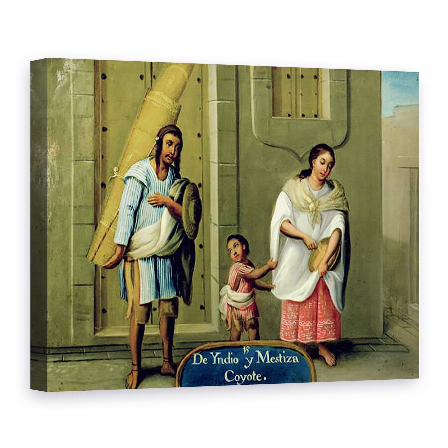 Tablou canvas - Scoala Mexicana - Un indian american si sotia lui de rasa mixta, 75 x 100 cm