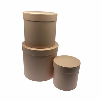 Set 3 cutii decorative cu capac pentru aranjamente si cadouri, 18,5x17/16x15/12x12 cm, Carton rotund, Bronz Set 3 cutii decorative cu capac pentru aranjamente si cadouri, 18,5x17/16x15/12x12 cm, Carton rotund, Bronz