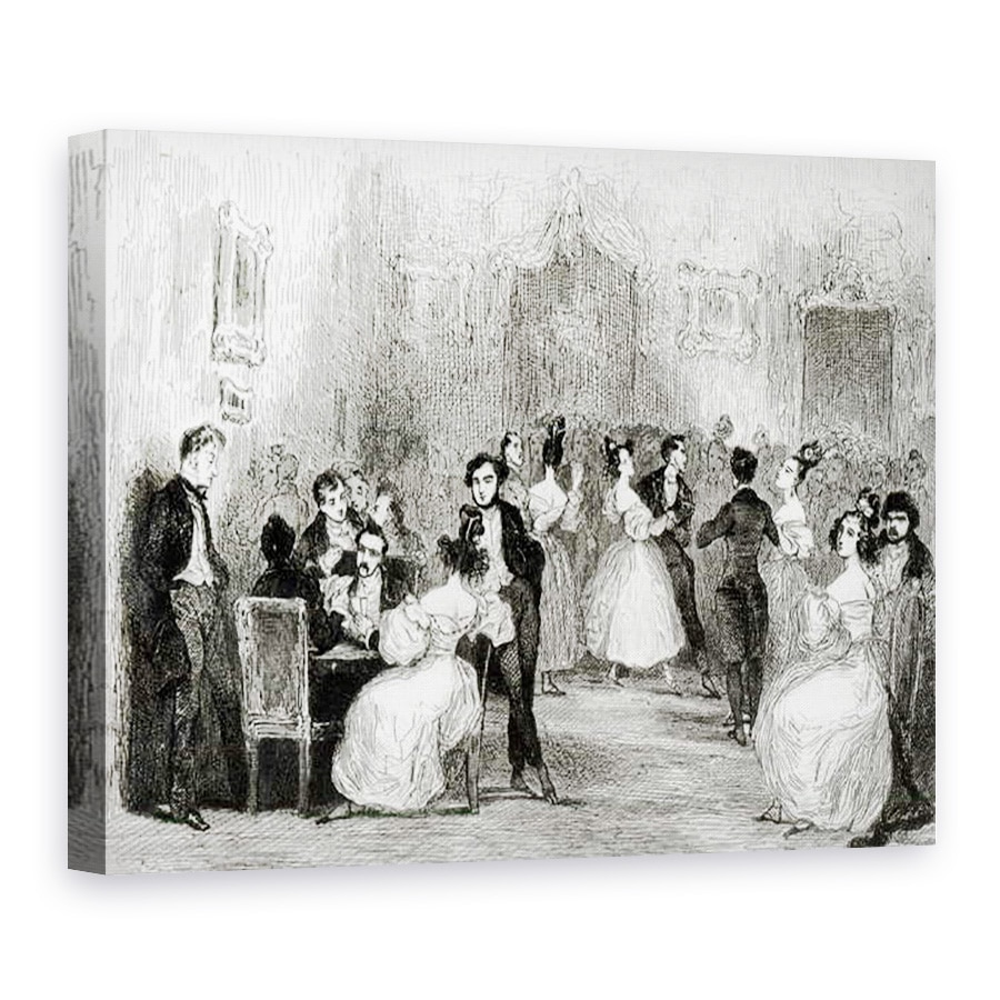 Tablou canvas - Tony Johannot - O seara la Casa lui Charles Nodier 1780-1844 1831 w/c pe hartie, 75 x 100 cm