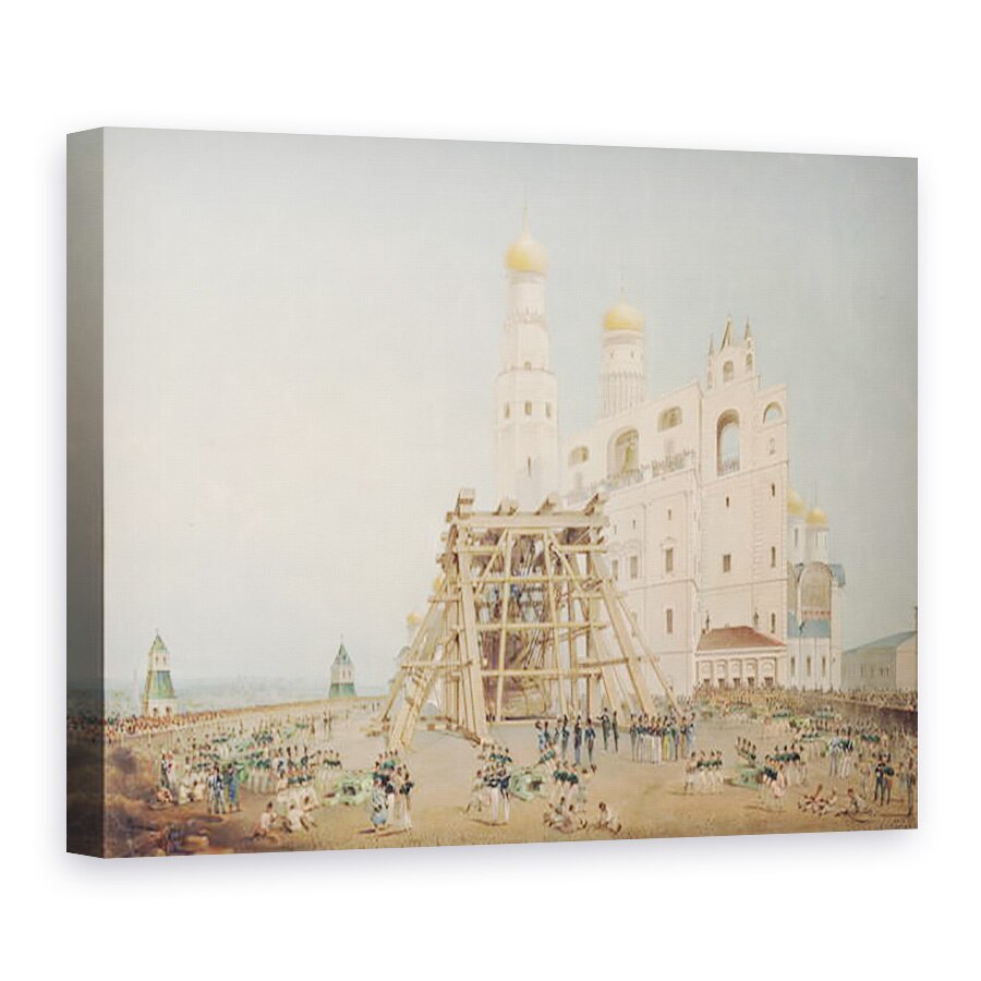 Tablou canvas - Vasili Semenovich Sadovnikov - Ridicarea clopotului telului la Kremlinul din Moscova in 1836, 50 x 70 cm
