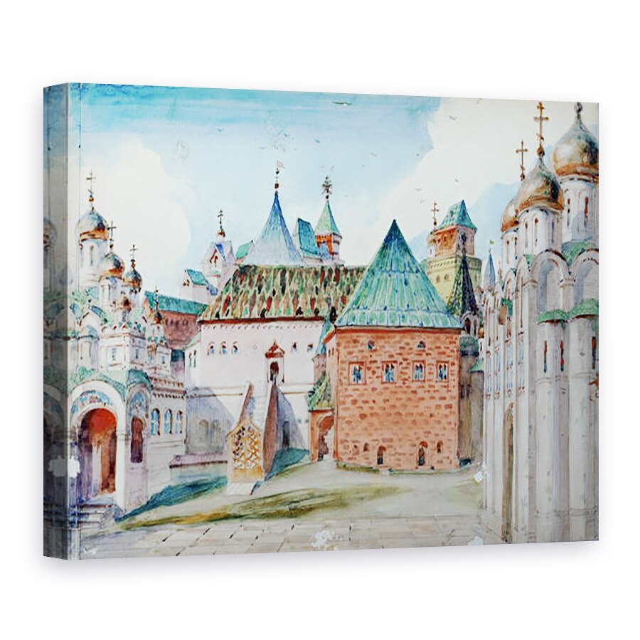 Tablou canvas - Vasilij Dmitrievich Polenov - Proiectare scena pentru opera lui Modest Mussorgsky Boris Godunov, 75 x 100 cm