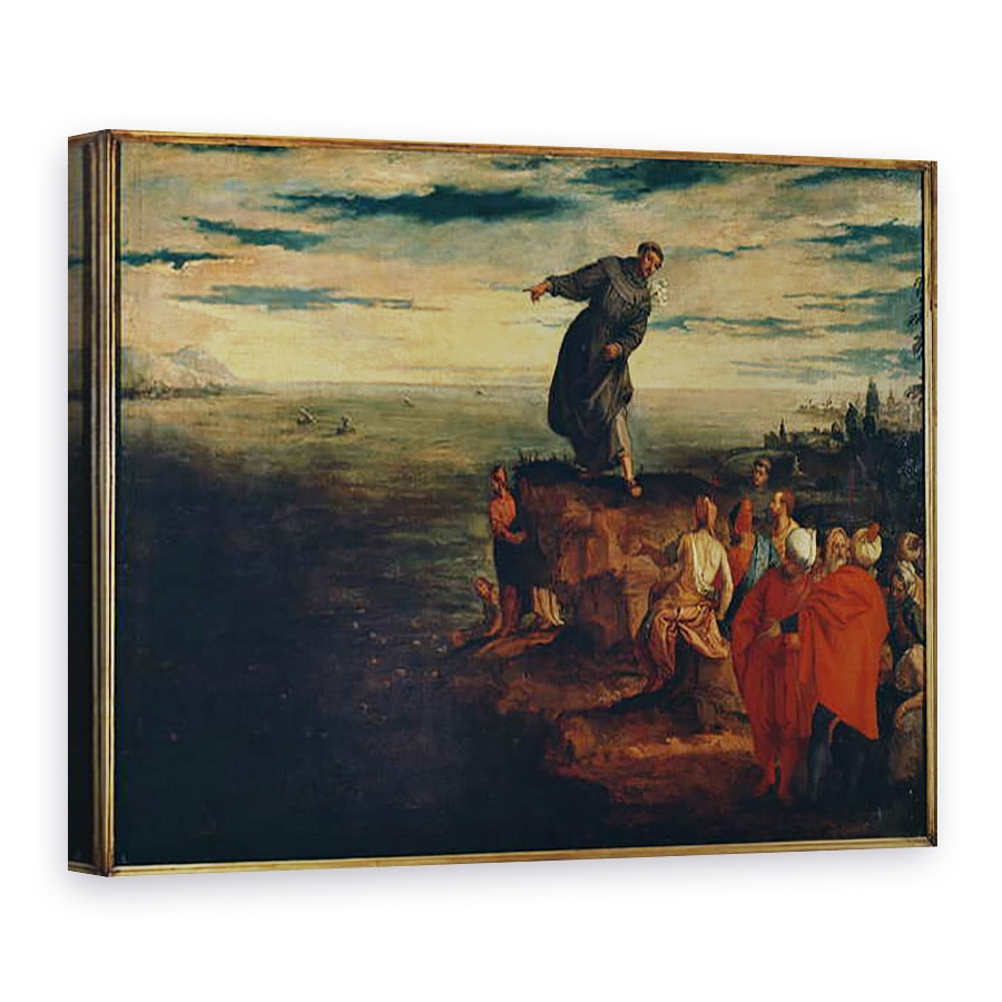 Tablou canvas - Veronese - Sfantul Anton Predicand Pestelui, 50 x 70 cm