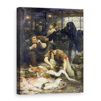 Tablou canvas - Victor Gabriel Gilbert - Piata de peste in dimineata, 50 x 70 cm