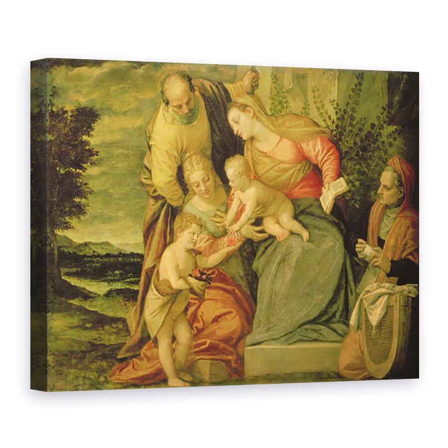 Tablou canvas - Veronese - Sfanta familie cu Sfanta Elisabeta si Ioan Botezatorul, 50 x 70 cm