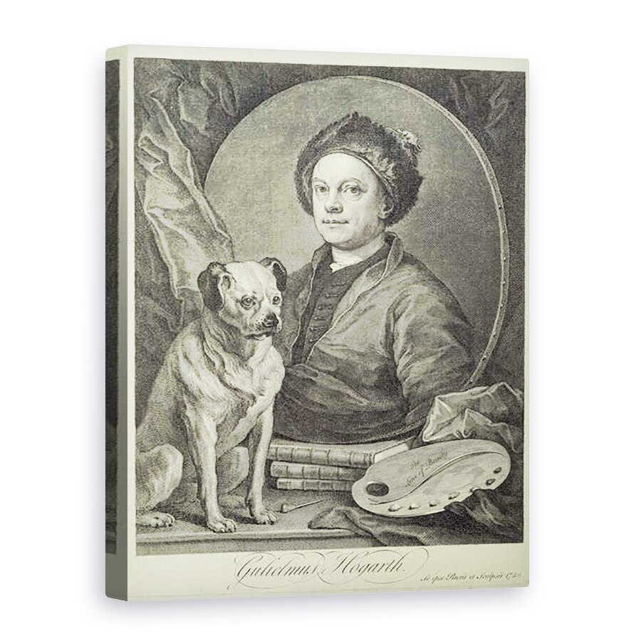 Tablou canvas - William Hogarth - Autoportret, 50 x 70 cm