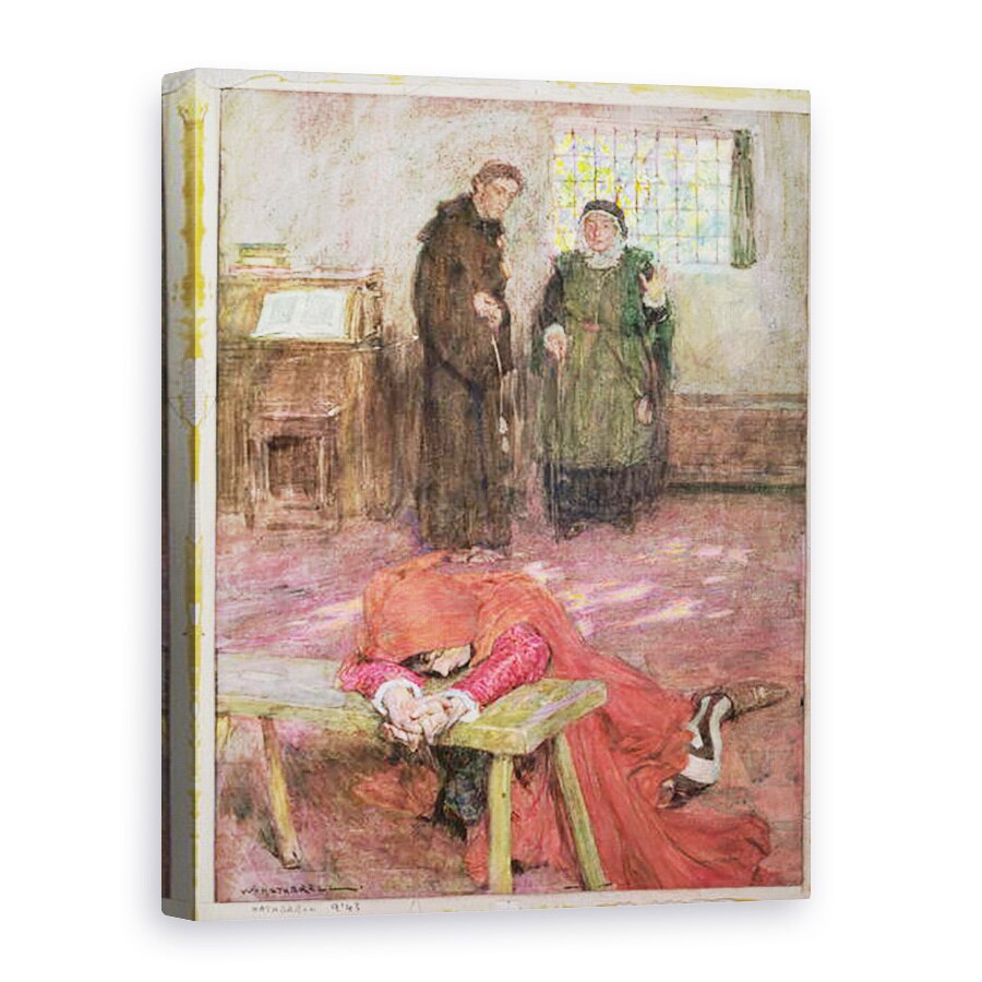 Tablou canvas - William Hatherell - Romeo in celula lui Friar Laurence, ilustrare a Romeo si Julieta Act III, 75 x 100 cm