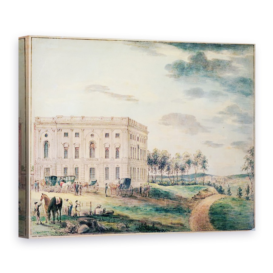 Tablou canvas - William Russell Birch - Un punct de vedere al Capitoliului Washington inainte de a fi ars in jos de catre britanici, 50 x 70 cm