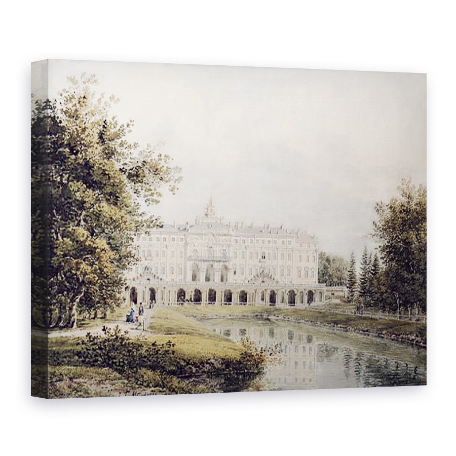 Tablou canvas - Yegor Yegorovich Meier - Vedere la Marele Palat din Strelna langa Sankt-Petersburg, 50 x 70 cm