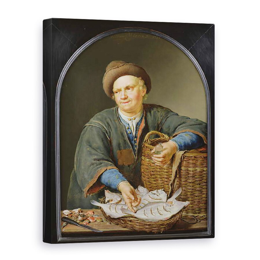 Tablou canvas - Willem van Mieris - Vanzatorul de peste, 50 x 70 cm