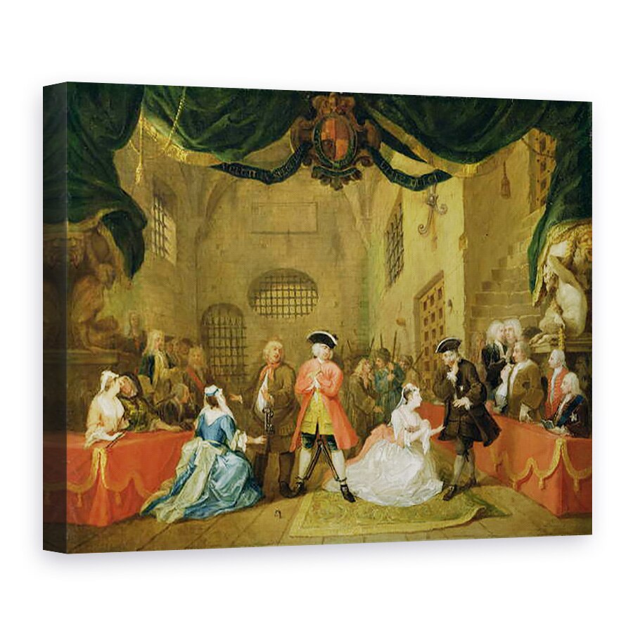 Tablou canvas - William Hogarth - Opera Cersetorului, Scena III, Actul XI, 50 x 70 cm