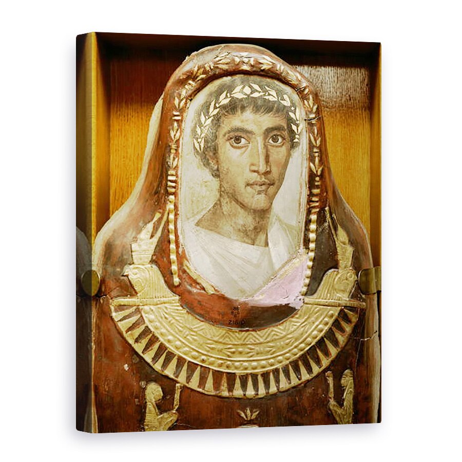 Tablou canvas - Roman Period Egyptian - Carcasa de mumie pictata si aurita de Artemidorus cu portret encaustic in stil elenistic, 60 x 80 cm