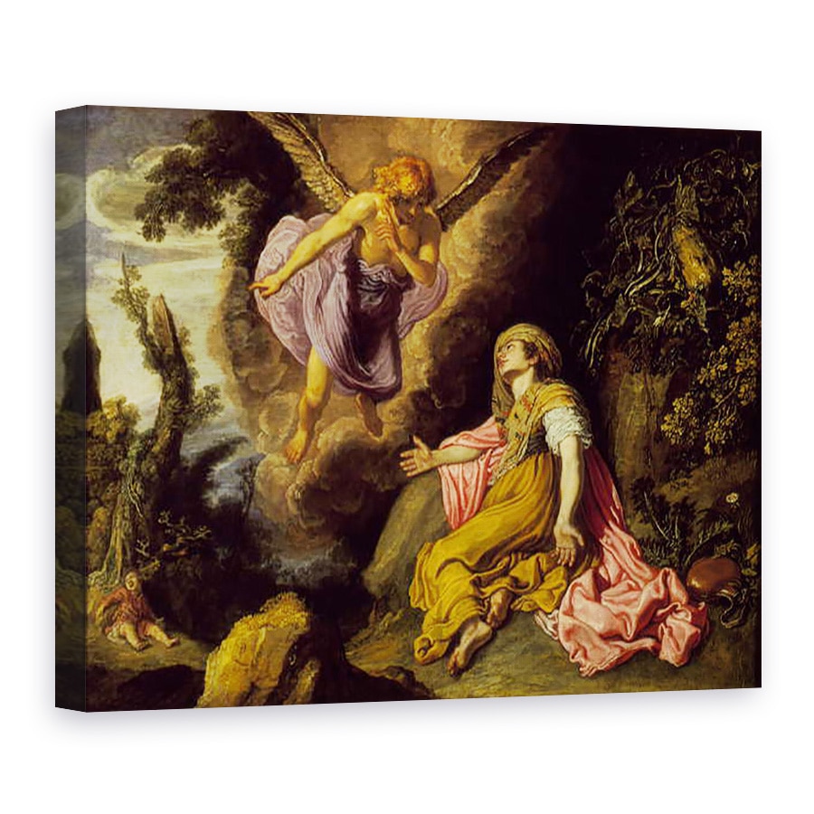Tablou canvas - Pieter Lastman - Agar si ingerul, 75 x 100 cm