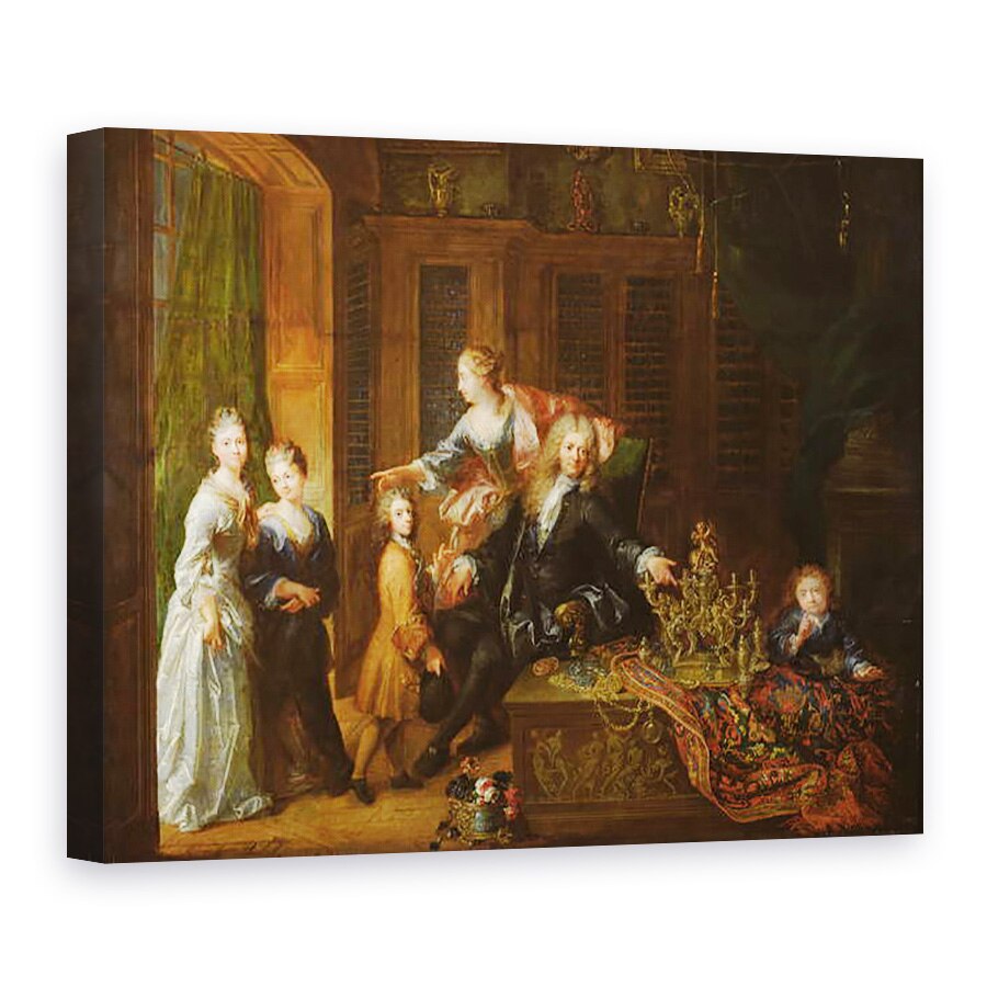 Tablou canvas - Robert Tournieres - Portretul lui Nicolas de Launay 1646-1727 si a Familiei sale, 60 x 80 cm