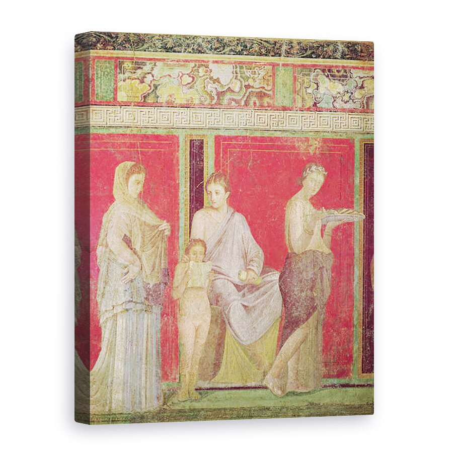 Tablou canvas - Roman - Catehismul cu o tanara care citeste si initiaza o ofranda, Zidul de Nord, Oecus 5, 60 x 80 cm