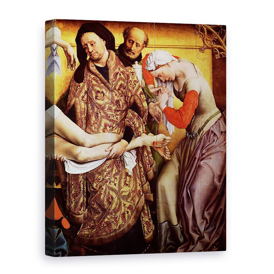Tablou canvas - Rogier van der Weyden - Coborarea de pe cruce detaliu al Mariei Magdalena si Iosif din Arimateea, 60 x 80 cm