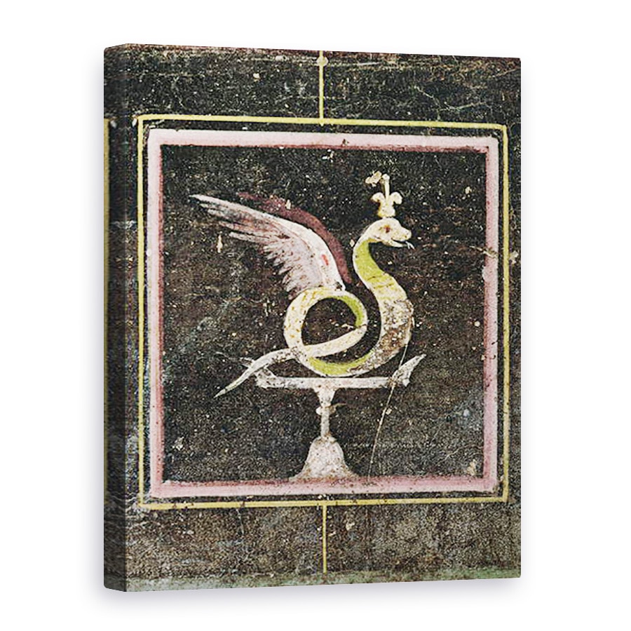 Tablou canvas - Roman - Un sarpe inaripat, detaliu dintr-un tabel decorat cu picturi in stil egiptean, 60 x 80 cm