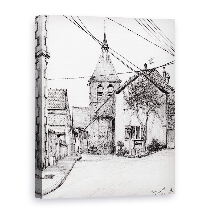 Tablou canvas - Vincent Alexander Booth - Biserica din Laignes Franta, 2007, 60 x 80 cm