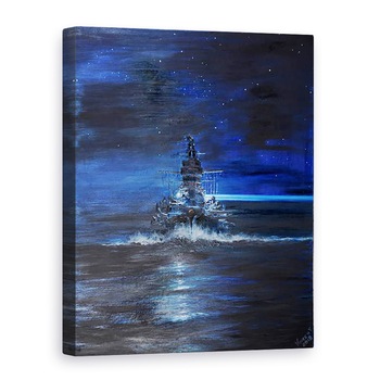 Tablou canvas - Vincent Alexander Booth - Kirishima cu Atago aprinde USS Dakota de Sud Guadalcanal 1942, 2018, 50 x 70 cm Tablou canvas - Vincent Alexander Booth - Kirishima cu Atago aprinde USS Dakota de Sud Guadalcanal 1942, 2018, 50 x 70 cm