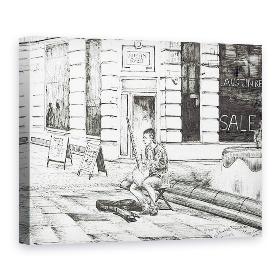 Tablou canvas - Vincent Alexander Booth - Muzician Piata Sf. Ann, 2016, 75 x 100 cm
