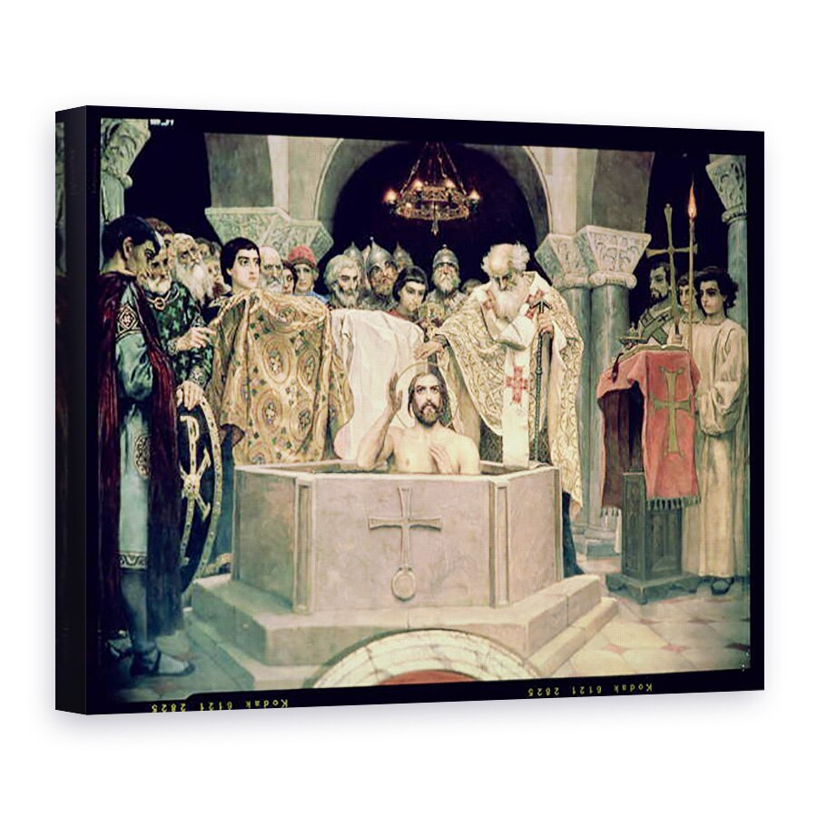 Tablou canvas - Victor Mikhailovich Vasnetsov - Botezul Marelui Duce Vladimir c.956-1015, 60 x 80 cm