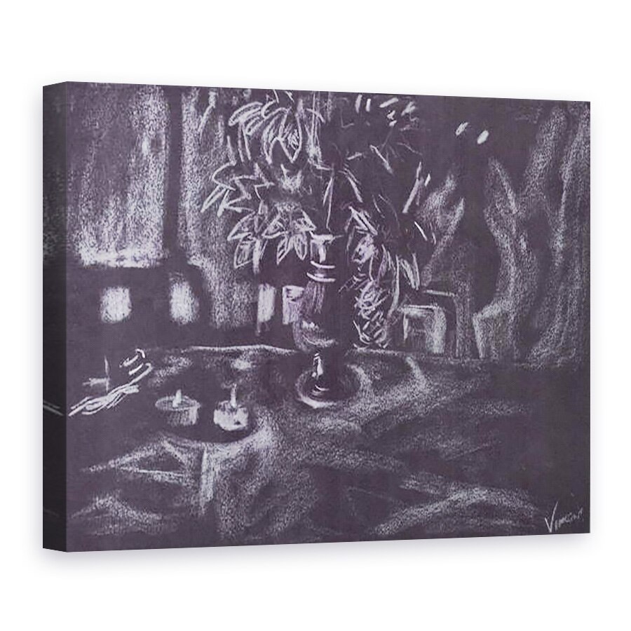 Tablou canvas - Vincent Alexander Booth - Planta in camera la lumina lumanarilor, 1997, 50 x 70 cm