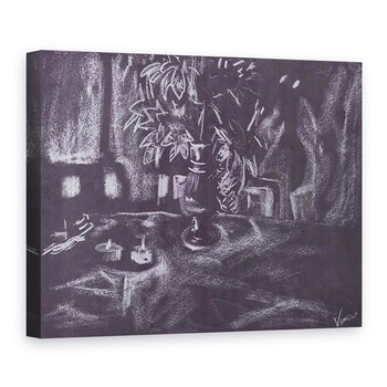 Tablou canvas - Vincent Alexander Booth - Planta in camera la lumina lumanarilor, 1997, 50 x 70 cm Tablou canvas - Vincent Alexander Booth - Planta in camera la lumina lumanarilor, 1997, 50 x 70 cm