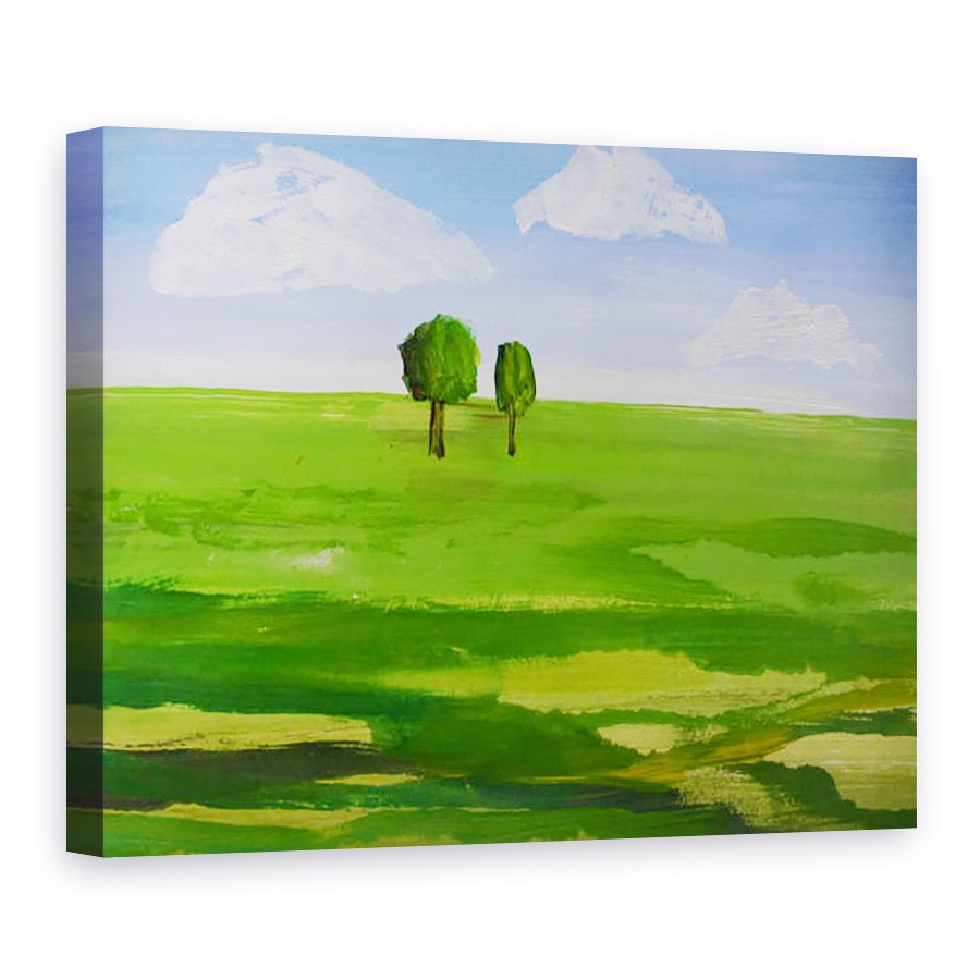 Tablou canvas - Sarah Thompson-Engels - Doi copaci acrilici pe hartie 2019, 50 x 70 cm