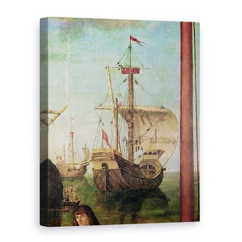 Tablou canvas - Vittore Carpaccio - intalnirea si plecarea logodnicului, din ciclul St Ursula, detaliu al unei nave, 50 x 70 cm Tablou canvas - Vittore Carpaccio - intalnirea si plecarea logodnicului, din ciclul St Ursula, detaliu al unei nave, 50 x 70 cm