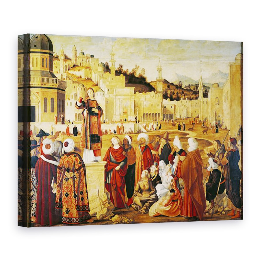 Tablou canvas - Vittore Carpaccio - Sfantul stefan Predica, 75 x 100 cm