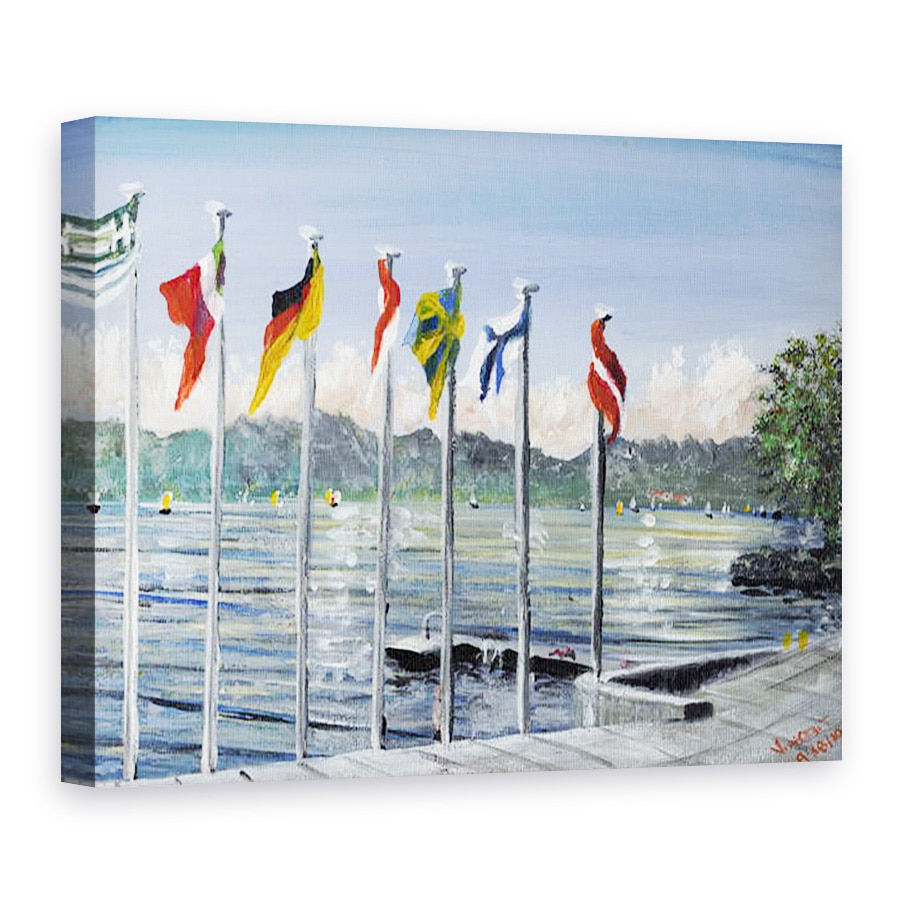 Tablou canvas - Vincent Alexander Booth - Steaguri despre Lac Leman, 2010, 50 x 70 cm