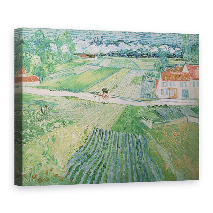 Tablou canvas - Vincent van Gogh - Peisaj la Auvers dupa ploaie Peisaj cu trasura si tren, 50 x 70 cm