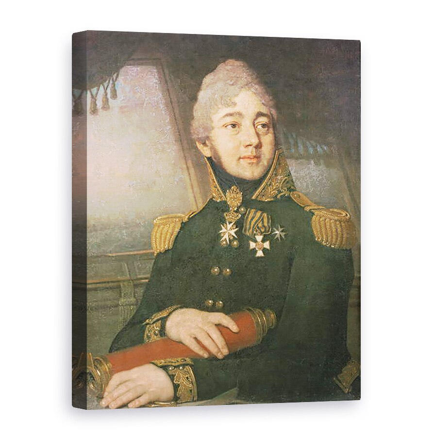 Tablou canvas - Vladimir Lukich Borovikovsky - Portretul poetului rus Evgeny Boratynsky 1800-44, 50 x 70 cm