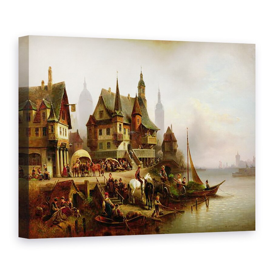 Tablou canvas - Wilhelm Meyerheim - Pe mal, 50 x 70 cm