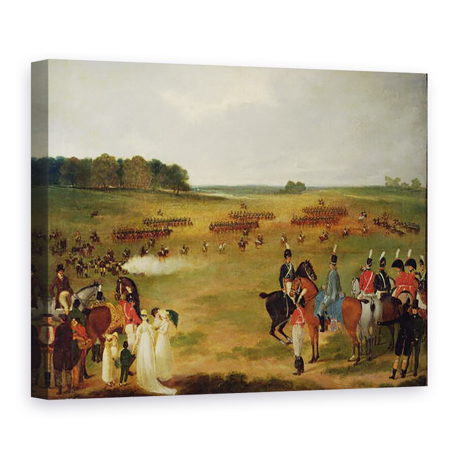 Tablou canvas - scoala engleza - O revizuire a cavaleriei voluntare din Londra si artileria zburatoare in Hyde Park in 1804, 50 x 70 cm