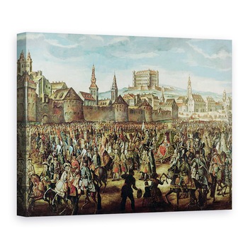 Tablou canvas - Scoala austriaca - Sosirea imparatesei Maria Tereza a Austriei 1717-80 la Pressburg Bratislava la 25 august 1741, 50 x 70 cm Tablou canvas - Scoala austriaca - Sosirea imparatesei Maria Tereza a Austriei 1717-80 la Pressburg Bratislava la 25 august 1741, 50 x 70 cm