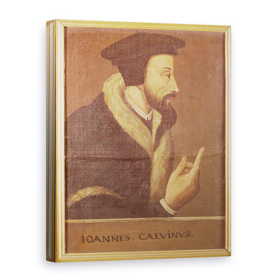 Tablou canvas - Scoala elvetiana - Portretul lui John Calvin 1509-64 teolog francez si reformator, 50 x 70 cm