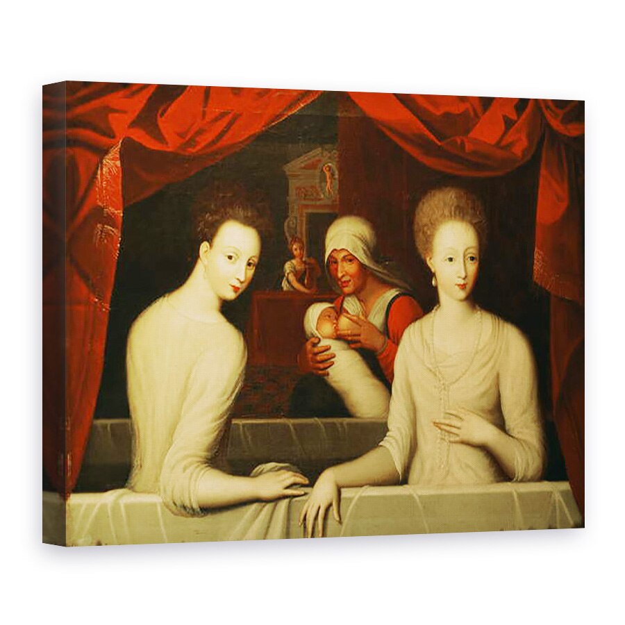 Tablou canvas - Scoala Fontainebleau - Gabrielle dEstrees 1573-99 si sora ei, 50 x 70 cm