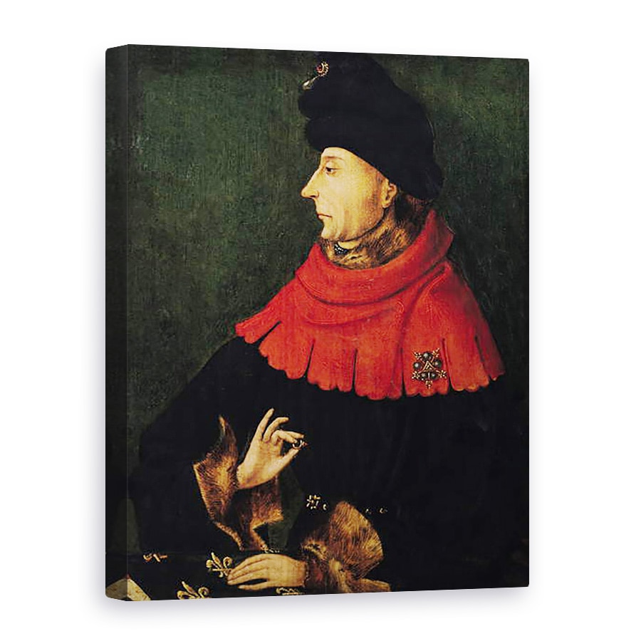Tablou canvas - Scoala franceza - Ioan cel Neinfricat 1371-1419 Duce de Burgundia, 50 x 70 cm