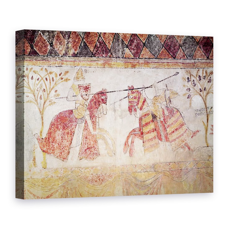 Tablou canvas - Scoala franceza - Lupta dintre un rege angevin si Manfred, 75 x 100 cm