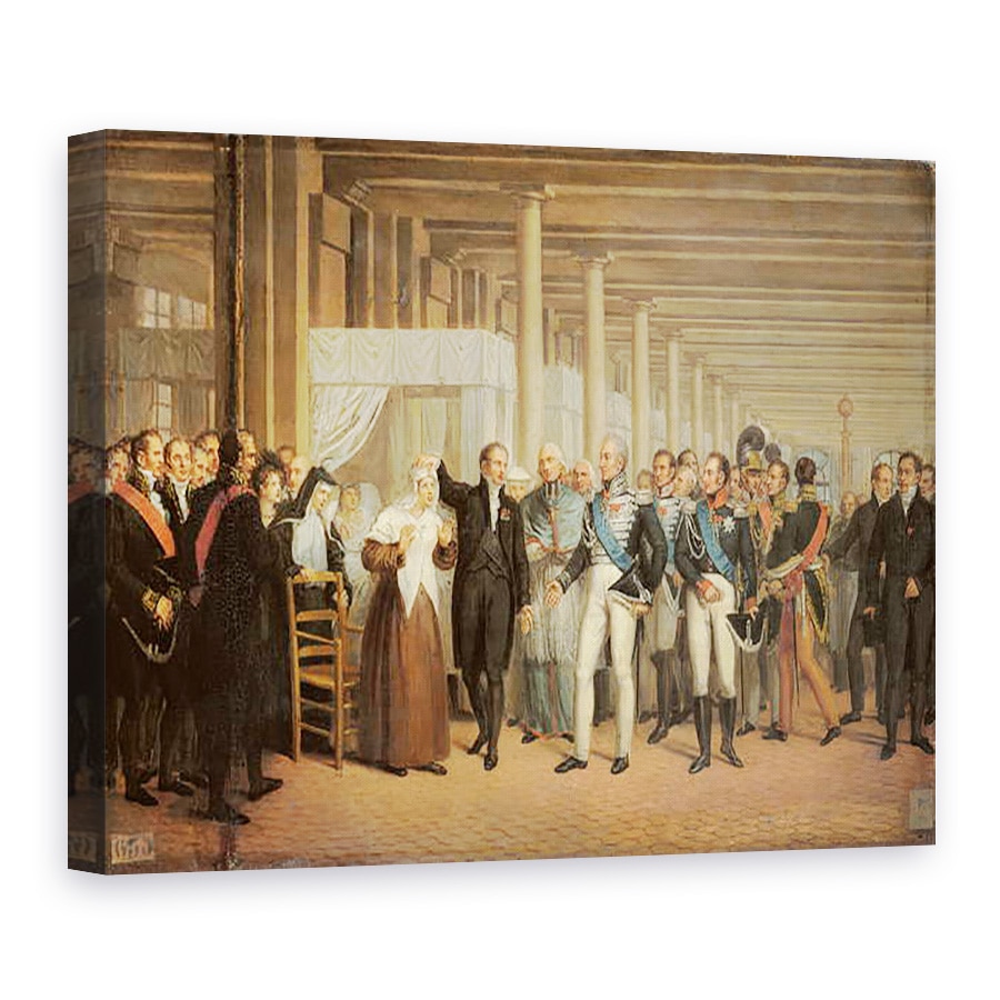 Tablou canvas - Scoala franceza - Operatiunea de cataracta efectuata de Guillaume Dupuytren 1777-1835 in prezenta regelui Carol X 1757-1836 la Hotelul Dieu, 50 x 70 cm