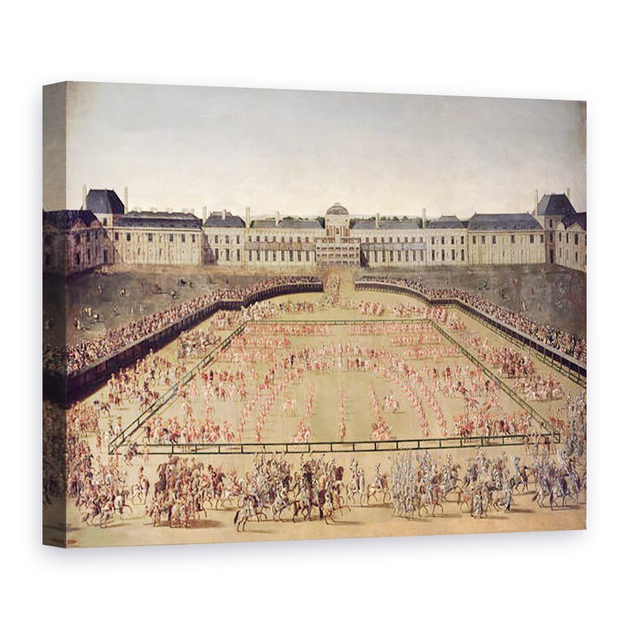Tablou canvas - Scoala franceza - Carusel dat pentru Ludovic al XIV-lea la Curtea Palatului Tuileries, 75 x 100 cm